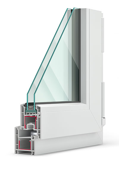 Модель разреза ПВХ-окна BRAVO