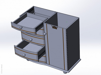 3d-модель детского комода «Жасмин» фабрики Гандылян в SolidWorks