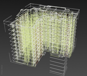 Модель многоэтажки в 3ds max