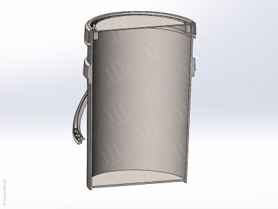 3D-модель в SolidWorks пластикового ведра для масла SHELL