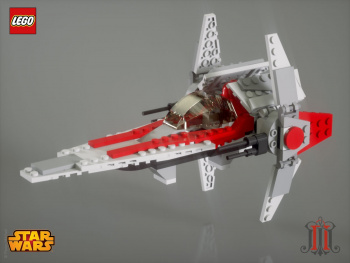 Визуализация 3d-модели истребителя LEGO V-wing Fighter 6205