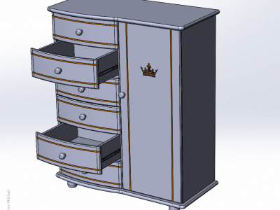 3d-модель детского комода «Жасмин» фабрики Гандылян в SolidWorks