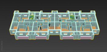 Модель многоэтажки в 3ds max