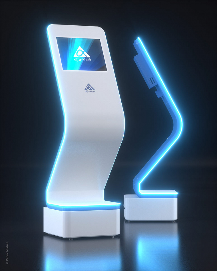 3D-визуализация сенсорного киоска Light