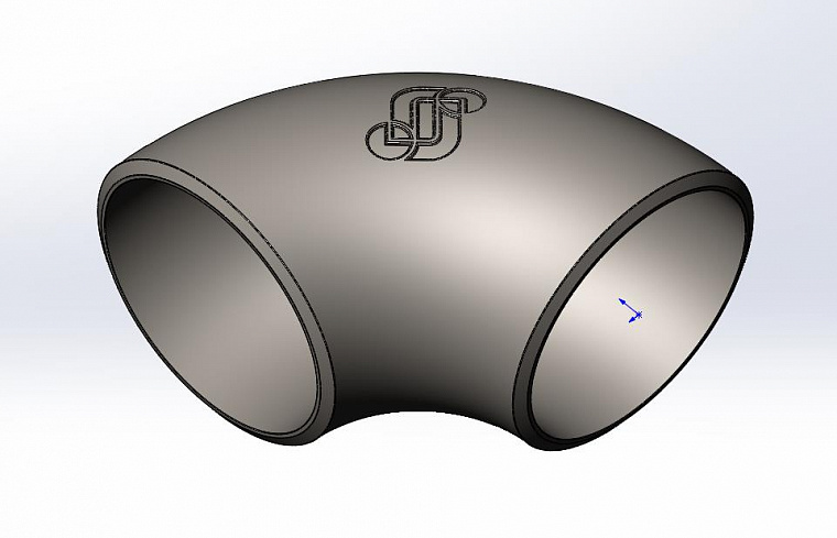 3D-модель отвода крутоизогнутого ГОСТ 30753-2001 в SolidWorks