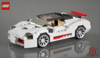 Визуализация 3d-модели гоночной машины LEGO 31006