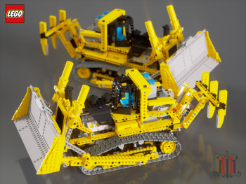 Визуализация модели бульдозера LEGO 8275