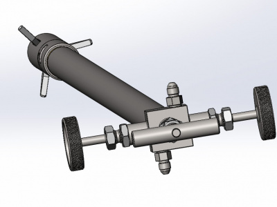 3D-модель проточного глубинного пробоотборника ПГП-40-38 в SolidWorks