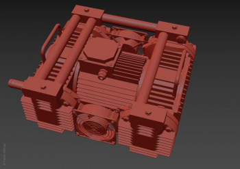 Конвертирование в формат 3ds max модели насоса НВМ-40D