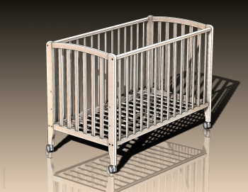 Модель детской кроватки Бианка в SolidWorks