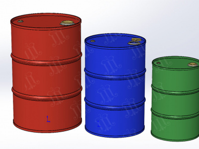 3D-модель в SolidWorks бочек 200 л для ГСМ