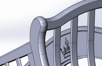 Модель кроватки в SolidWorks