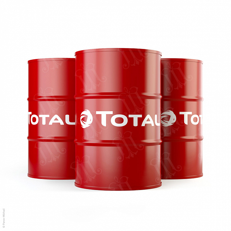 3D-визуализация бочек (208 л) с маслом TOTAL