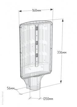 Нефотореалистичный рендер светильника LuxON Bat Mini
