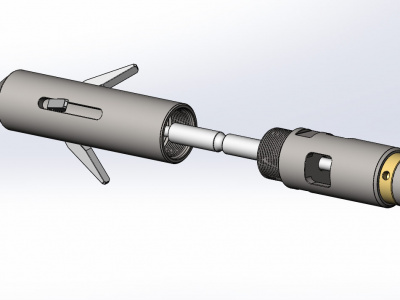 3D-модель проточного глубинного пробоотборника ПГП-40-38 в SolidWorks