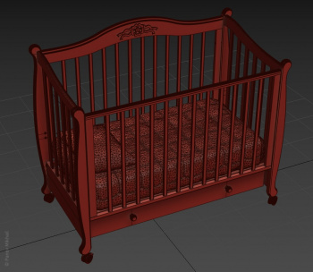 Конвертирование модели кроватки в 3ds max Моника