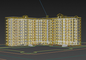 3D-модель многоэтажки в 3ds max