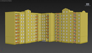 3D-модель многоэтажки в 3ds max